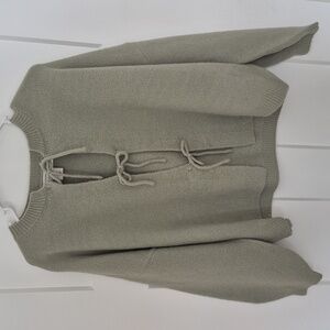 T.J.Maxx Light Green Tie-Front Cardigan